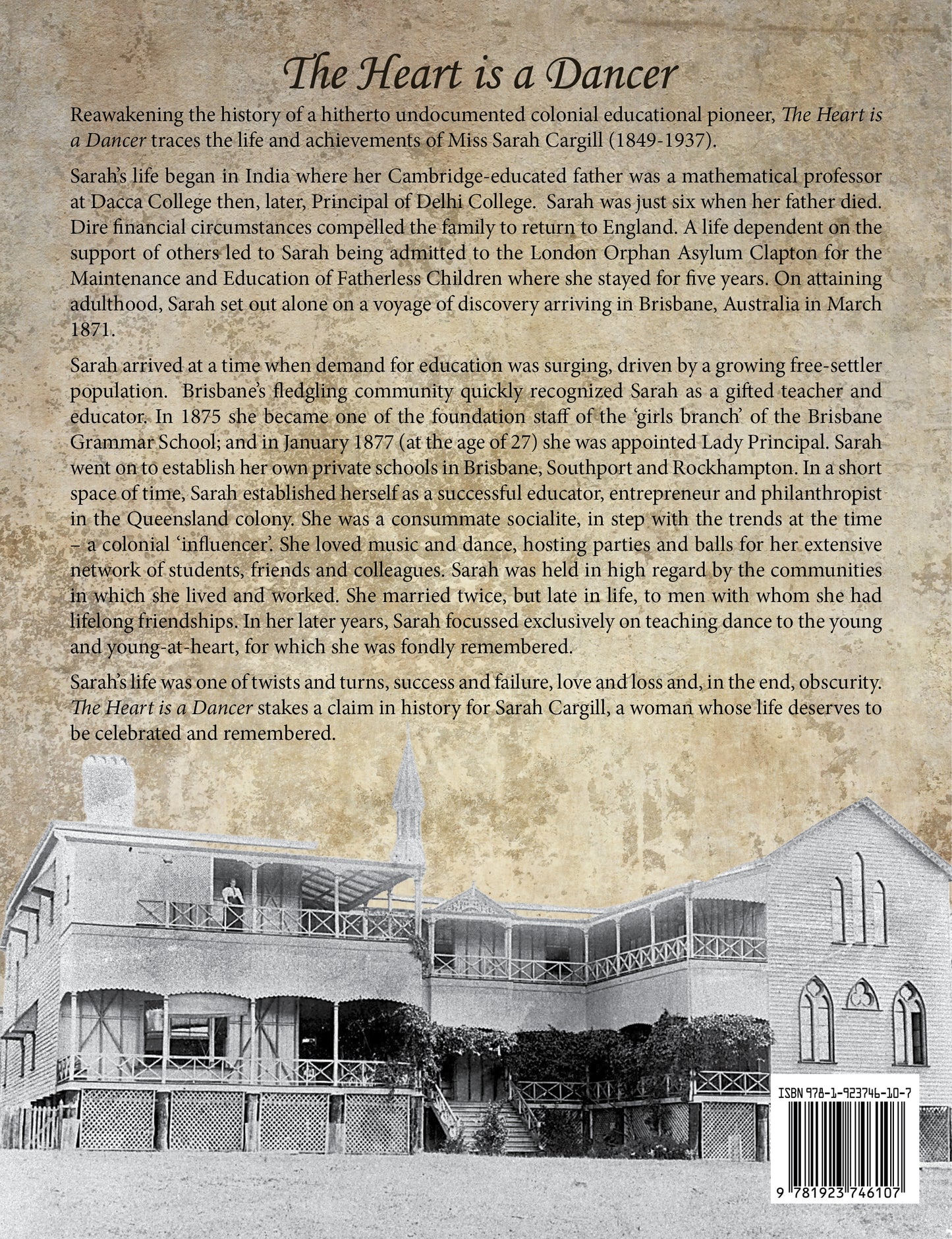The Heart is a Dancer : The Story of Miss Sarah Cargill (1849-1937)