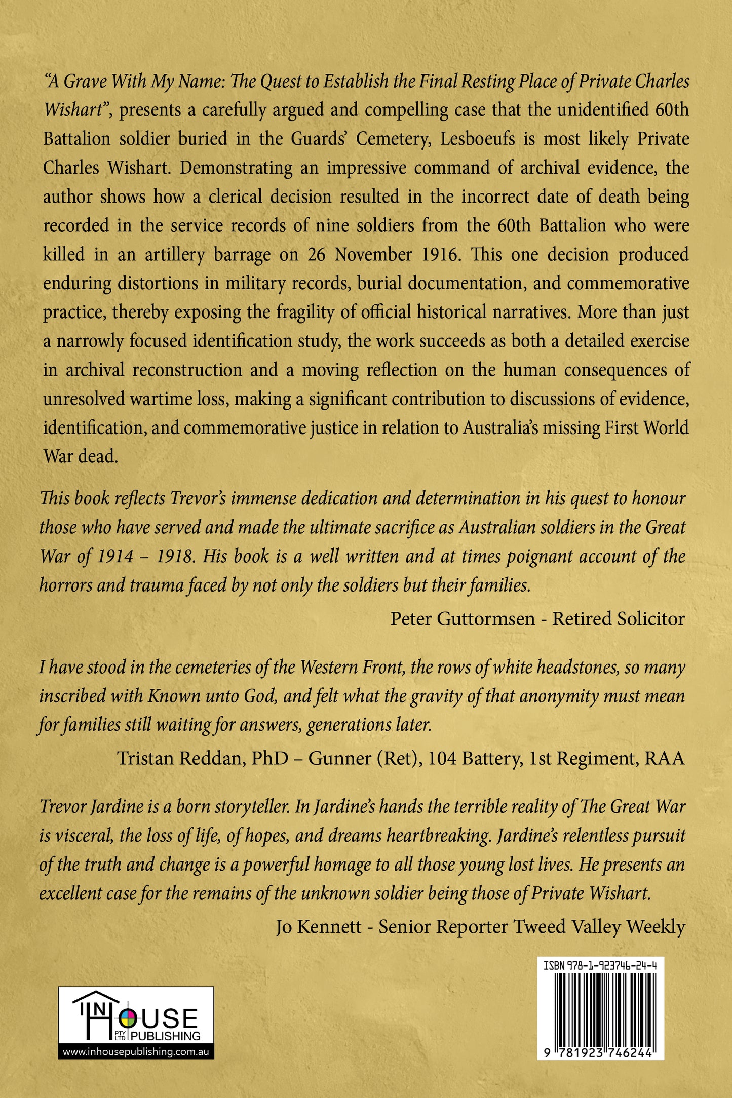 A Grave With My Name: The Quest to Establish the Final Resting   Place of Private Charles Wishart